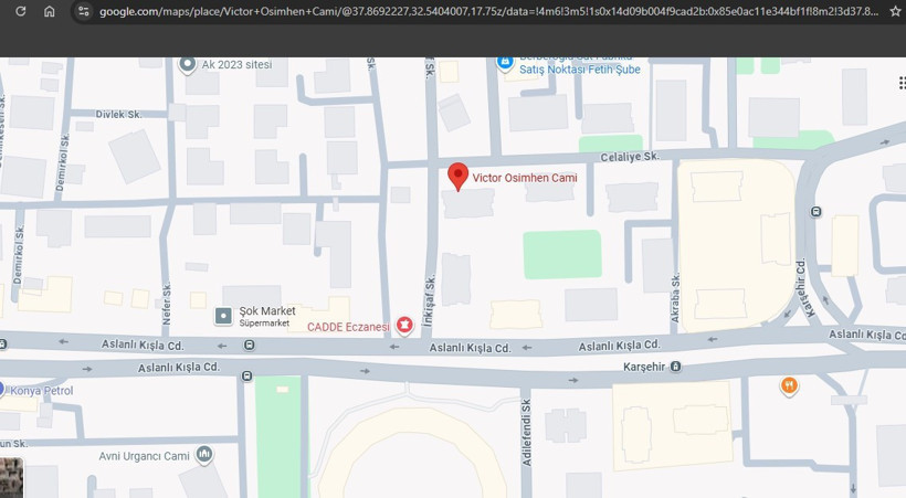Konya'da 'Victor Osimhen' Camii: Google Haritalarda ismini değiştirdiler: Cemaat düzeltme istiyor - Resim : 1