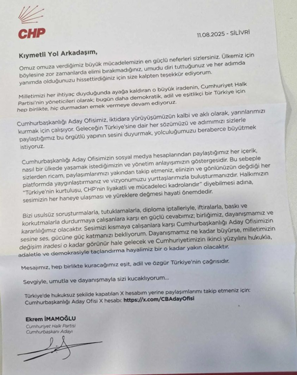 İmamoğlu’ndan CHP milletvekillerine mektup: Sesimizin her haneye ulaşması ve yüreklere değmesi hayati önemde - Resim : 1