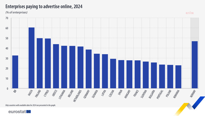 AB'de her 3 işletmeden biri internet reklamı veriyor - Resim : 1