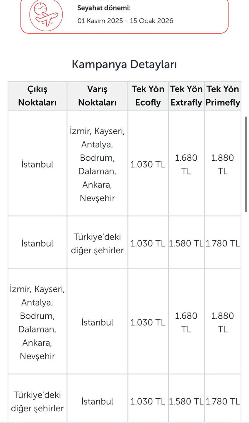 THY’den 30 Ağustos Zafer Bayramı bilet kampanyası: Yurt içi 1030 lira - Resim : 1