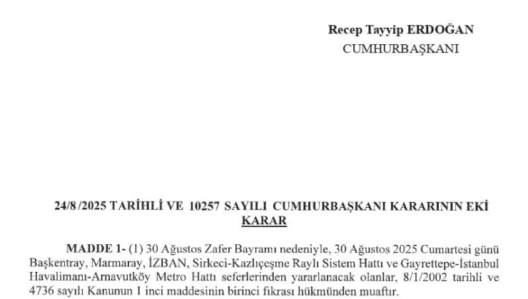 30 Ağustos'ta toplu taşıma ücretsiz olacak