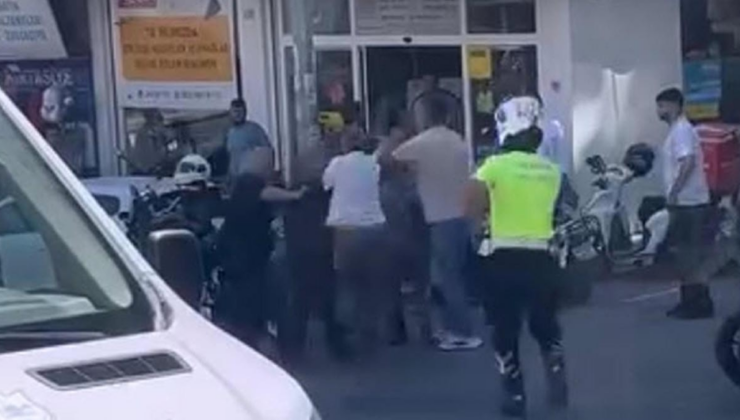 İzmir’de trafik polisine saldırı kamerada