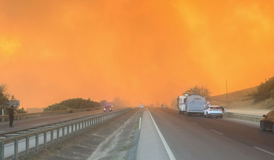Bursa'da orman yangını evlere yaklaştı, kara yolu kapatıldı