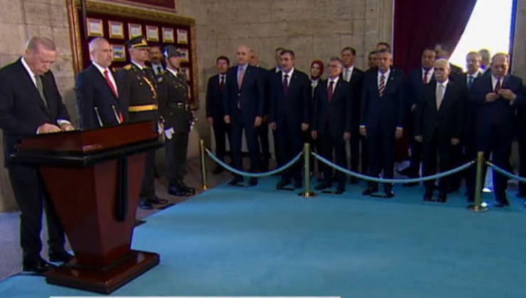 Devlet erkanı Anıtkabir'de… Cumhurbaşkanı Erdoğan'dan 103. yıl mesajı