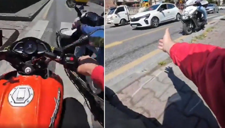 Düşürdükleri motosikletliyi yerden bile kaldırmadılar: 'Yardım edin ağabey, manyak bunlar'