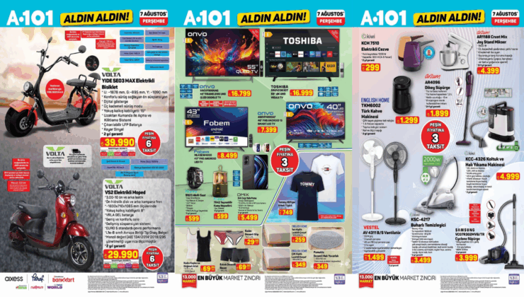 A101 markete Elektrikli Moped geliyor! A101 market 07 Ağustos 2025 Perşembe aktüel ürünler kataloğu!
