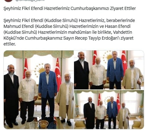 İsmailağa Tarikatı lideri, Cumhurbaşkanı Erdoğan'ı ziyaret etti