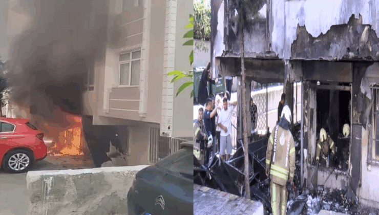 Fatih'te ecza deposunda yangın; patlama anları kamerada