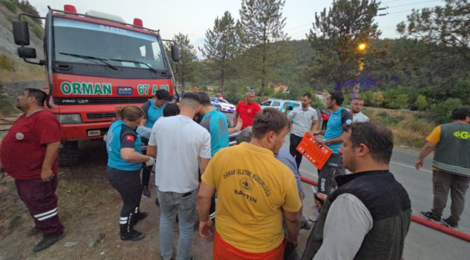 Karabük'teki yangına müdahale eden 2 işçi yaralandı