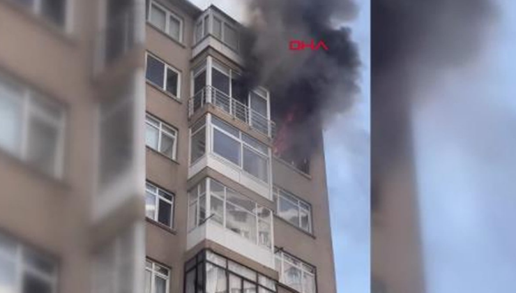 Kadıköy'de 10 katlı binada yangın