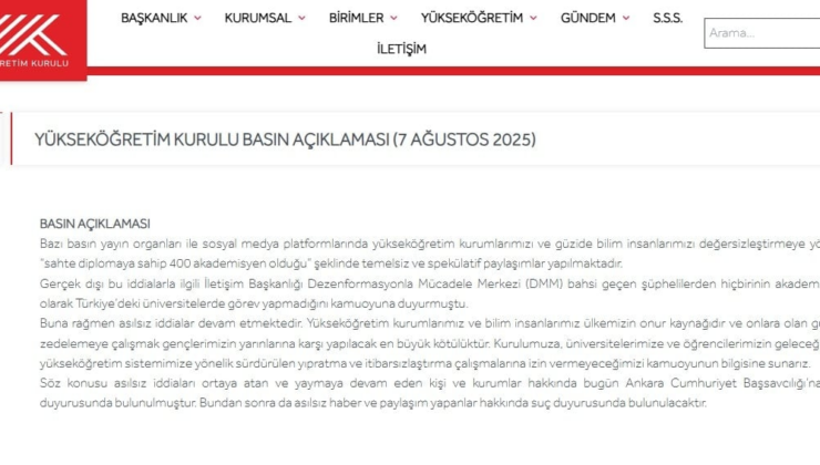 Son Dakika: Sahte diplomalı 400 akademisyen iddiasına suç duyurusu