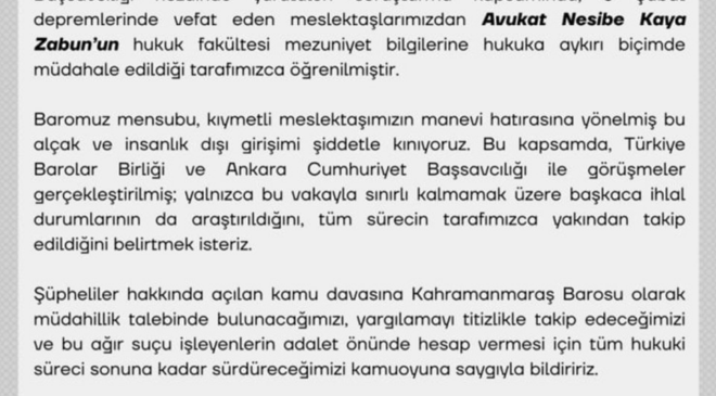 Sahte diploma soruşturması: Depremde ölen Nesibe avukatın diplomasını da kopyalamışlar!