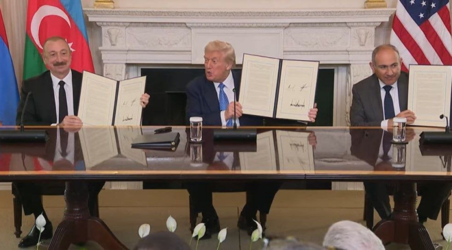 Trump-Paşinyan-Aliyev üçlü zirvesi! Ermenistan ve Azerbaycan barış anlaşması yaptı
