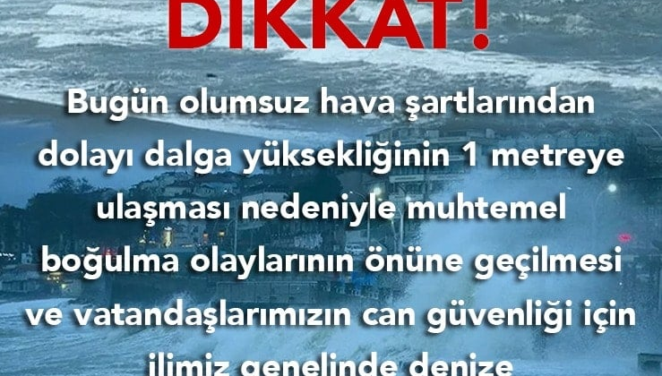 Trabzon'da bugün denize girişlere izin verilmiyor