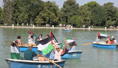 Madrid'deki Retiro parkında Filistin'e destek gösterisi düzenlendi