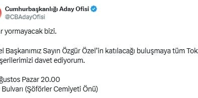 İmamoğlu'ndan Tokat mitingine davet