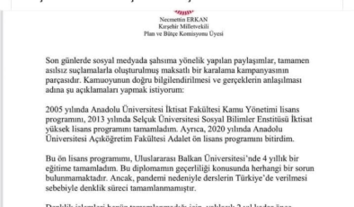 Biyografiden diploma silindi, müdür destek verdi