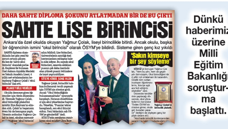 Yağmur Çolak'ın bursunu da çaldırlar