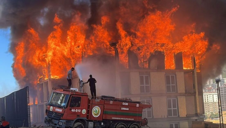 Lojman inşaatında yangın!