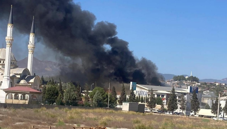 Kahramanmaraş'ta fabrika yangını: Gökyüzü siyaha büründü