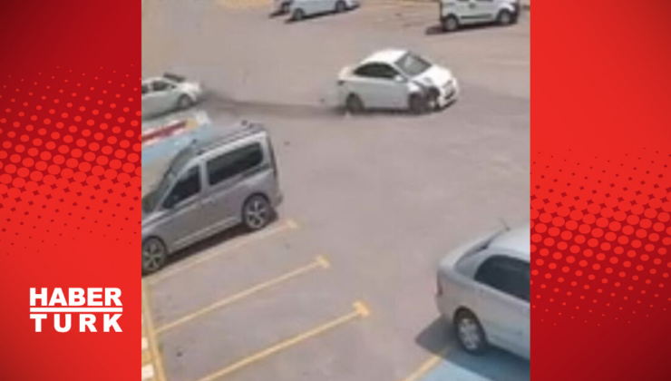 Kontrolden çıkan otomobil otoparka daldı