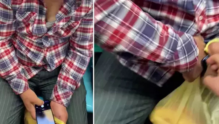 Metroda gizlice fotoğraf çekerken fark edildi, telefonunu kırdı! Gözaltına alındı