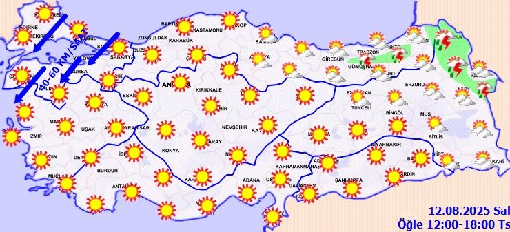 Sıcak hava, yağmur ve kuvvetli rüzgar uyarıları