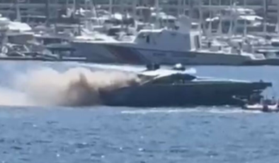Bodrum'da motoryatta yangın çıktı