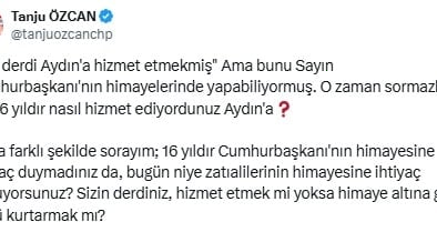 Tanju Özcan'dan Çerçioğlu'na dikkat çeken gönderme