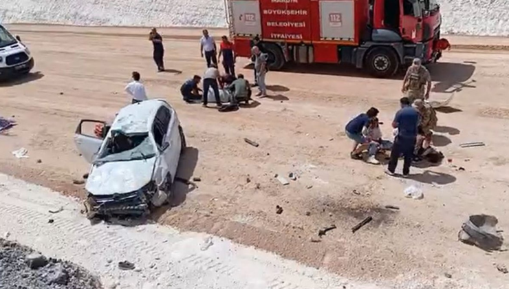 Mardin'de otomobil şarampole yuvarlandı: 1 ölü, 6 yaralı