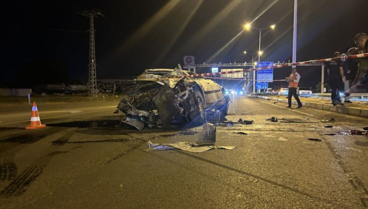 Bariyerlere çarpıp devrildi: 1 ölü, 1 yaralı
