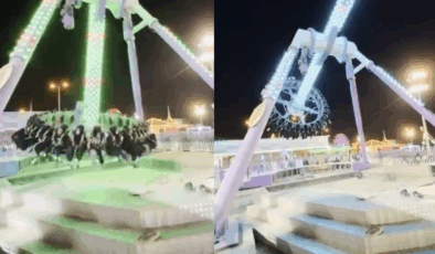 Lunaparkta korkunç kaza: Eğlence aracı ortadan ikiye kırıldı
