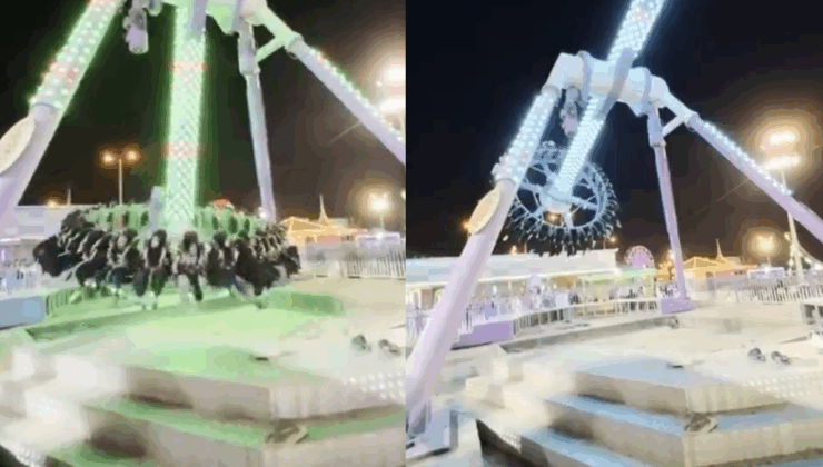 Lunaparkta korkunç kaza: Eğlence aracı ortadan ikiye kırıldı