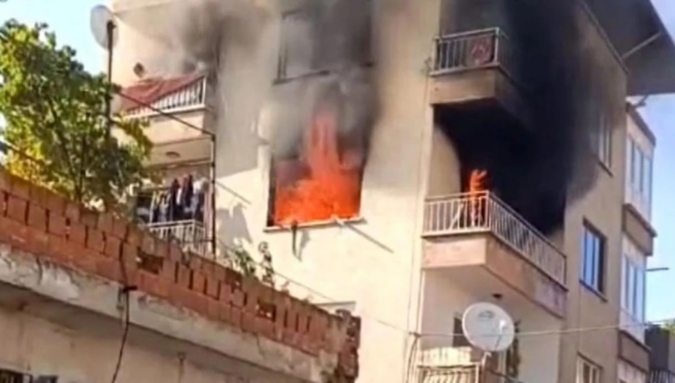 Aydın İncirliova’da apartman dairesinde çıkan yangında 2 kişi dumandan etkilendi