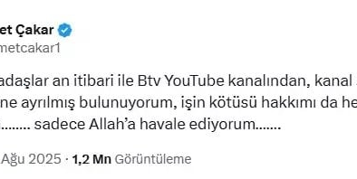 Ahmet Çakar kovulduğunu sosyal medyadan açıkladı