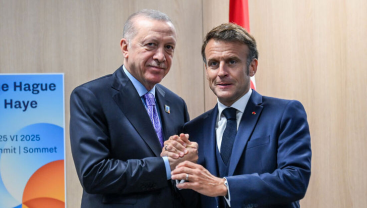 Cumhurbaşkanı Erdoğan, Macron'la görüştü
