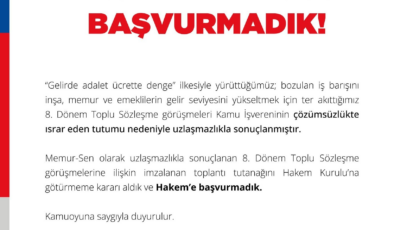 Memur Sen'den kritik Hakem Heyeti açıklaması