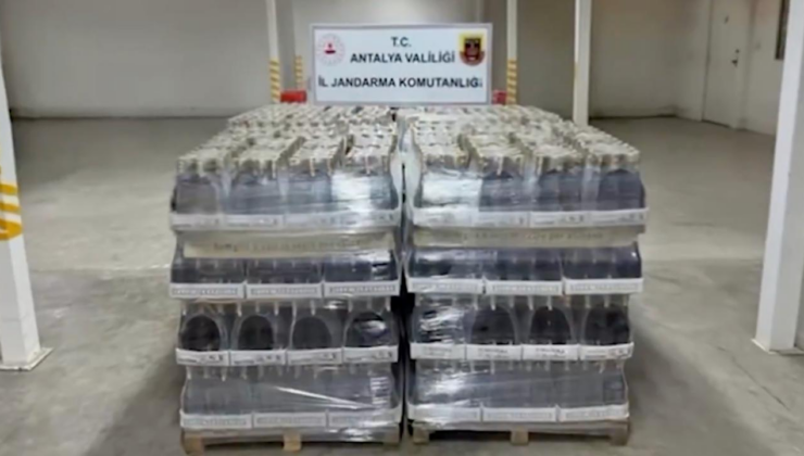 Antalya'da 119 bin 500 litre kaçak alkol ele geçirildi
