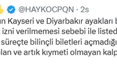 Hayko Cepkin’in Kayseri ve Diyarbakır konserleri valilik kararıyla iptal edildi