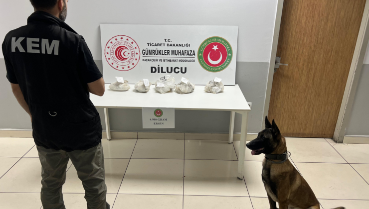 Dilucu Gümrük’te 4,98 kilo eroin ele geçirildi