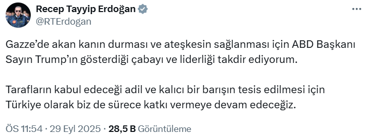 Trump'ın 'Gazze' planına ilişkin ülke liderleri ve Erdoğan'dan ilk açıklama