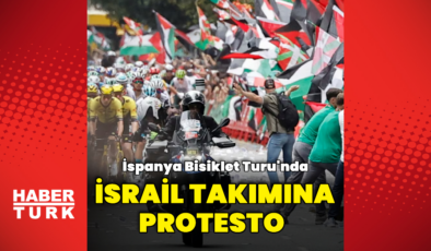 İspanya Bisiklet Turu’nda Filistin protestoları