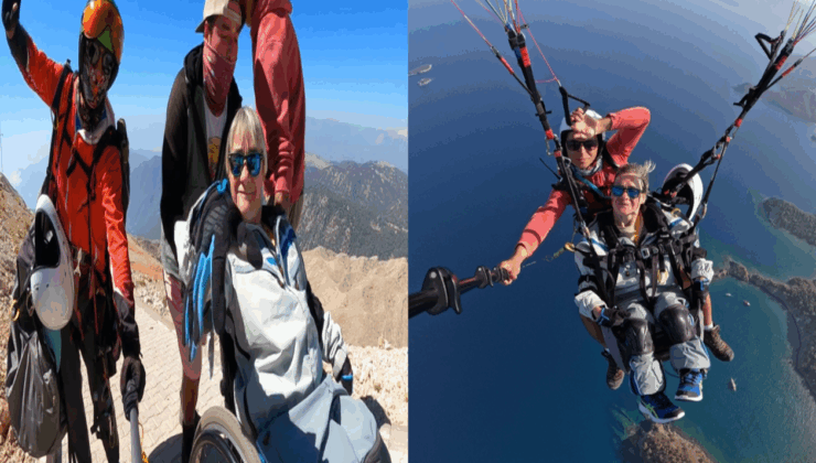Bedensel engelli turist, 2 bin 365 metreden atladı
