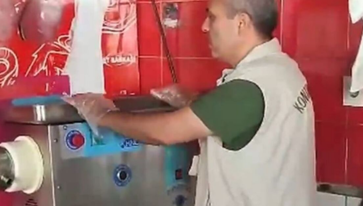 Bozuk etleri kıymaya karıştıran özel düzenek