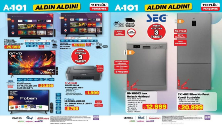 A101 markete Google TV geliyor! A101 market 11 Eylül 2025 Perşembe aktüel ürünler kataloğu!