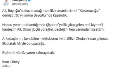 İnan Güney'den duygulandıran paylaşım