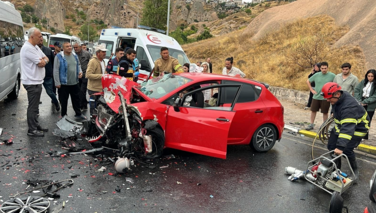 Nevşehir’de turist minibüsüyle otomobil çarpıştı: 6 yaralı