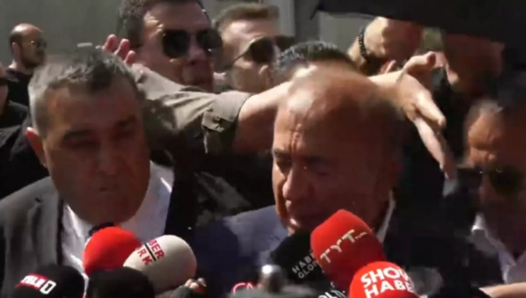 Gürsel Tekin binaya ulaştı: Su şişeleri atıldı…