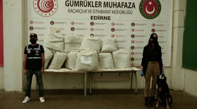 Kapıkule'de 114 kilogram esrar ele geçirildi