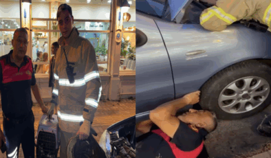 Otomobilin motoruna sıkışan yavru kediyi böyle kurtardılar